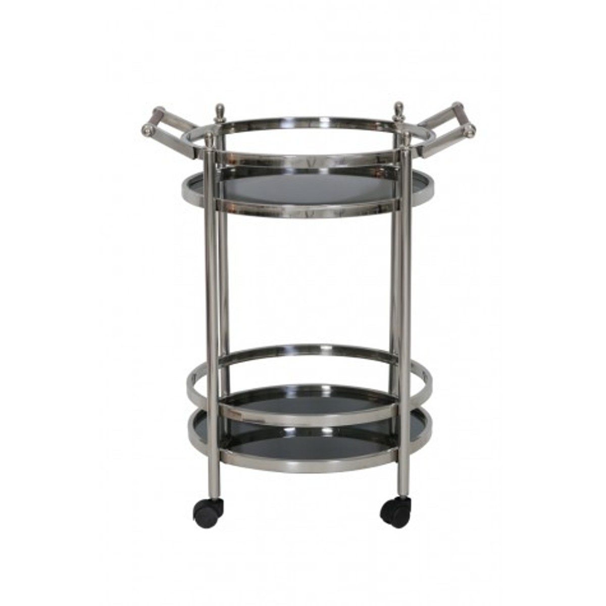 Casa Padrino Luxus Bar Trolley Servierwagen Rund Edelstahl vernickelt / schwarzes Glas Mod 3 - Luxus Hotel & Restaurant Einrichtung Möbel Serviertisch Casa Padrino Luxus Bar Trolley Servierwagen Rund Edelstahl vernickelt / schwarzes Glas Mod 3 - Luxus Hotel & Restaurant Einrichtung Möbel Serviertisch von Casa Padrino