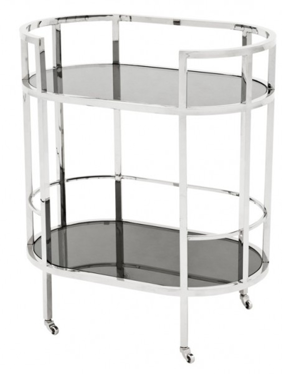 Casa Padrino Luxus Bar Trolley Servierwagen aus Edelstahl und Glas 70 x 43 x H. 81 cm - Luxus Hotel & Restaurant Einrichtung Möbel Casa Padrino Luxus Bar Trolley Servierwagen aus Edelstahl und Glas 70 x 43 x H. 81 cm - Luxus Hotel & Restaurant Einrichtung Möbel von Casa Padrino