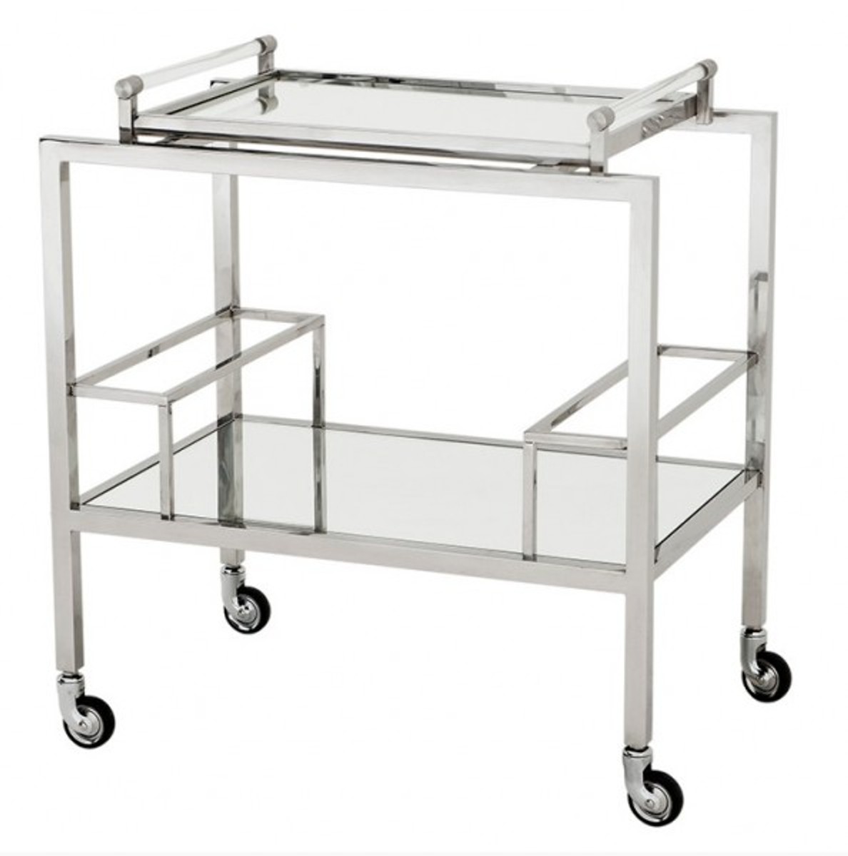 Casa Padrino Luxus Bar Trolley Servierwagen aus Edelstahl und Glas 72 x 47 x H. 72 cm - Luxus Hotel & Restaurant Einrichtung Möbel Casa Padrino Luxus Bar Trolley Servierwagen aus Edelstahl und Glas 72 x 47 x H. 72 cm - Luxus Hotel & Restaurant Einrichtung Möbel von Casa Padrino
