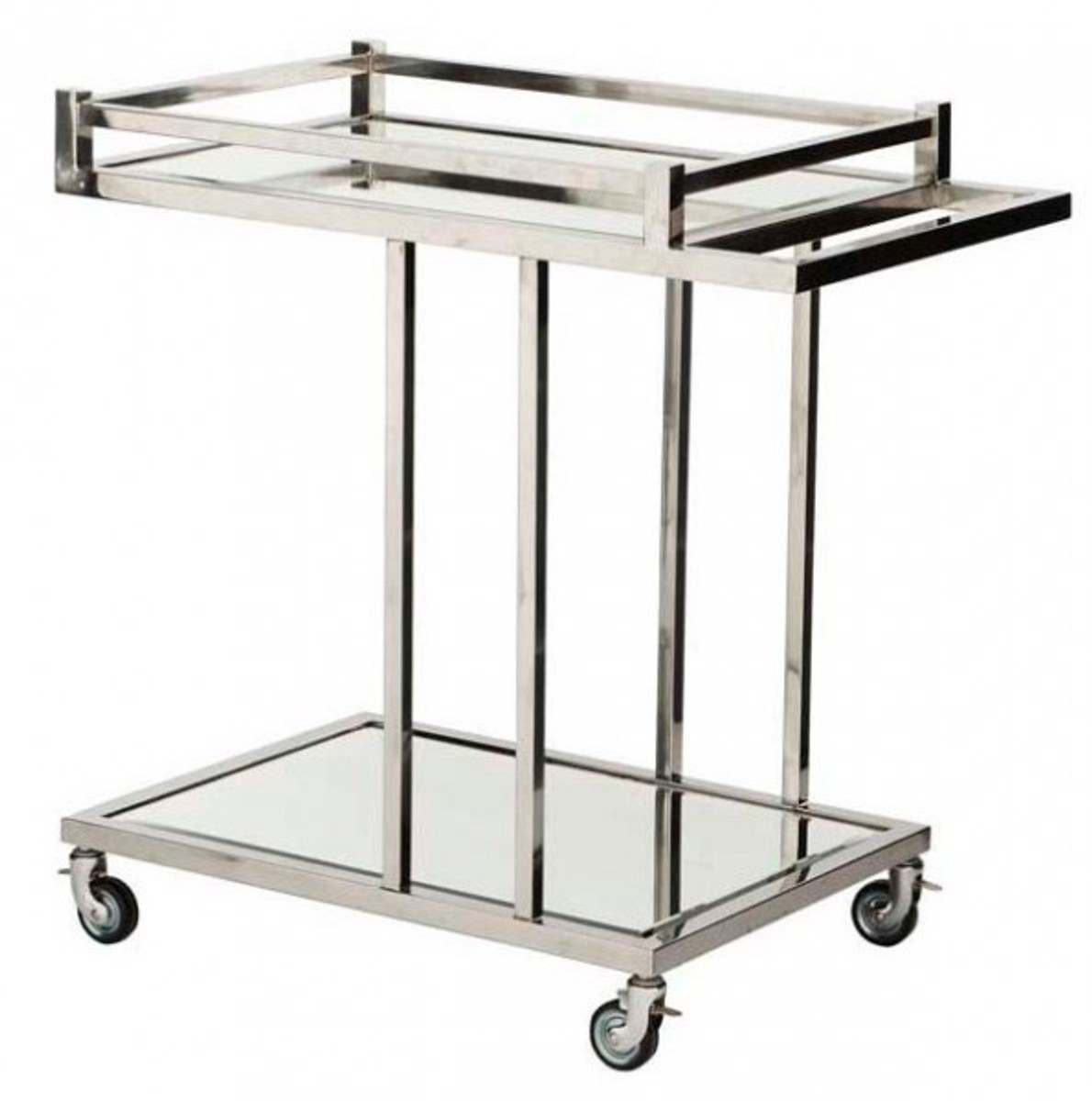 Casa Padrino Luxus Bar Trolley Servierwagen aus Edelstahl und Glas 78 x 46 x H. 79 cm - Luxus Hotel & Restaurant Einrichtung Möbel Casa Padrino Luxus Bar Trolley Servierwagen aus Edelstahl und Glas 78 x 46 x H. 79 cm - Luxus Hotel & Restaurant Einrichtung Möbel von Casa Padrino