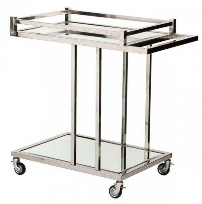 Casa Padrino Luxus Bar Trolley Servierwagen aus Edelstahl und Glas 78 x 46 x H. 79 cm - Luxus Hotel & Restaurant Einrichtung MÃ¶bel von Casa Padrino