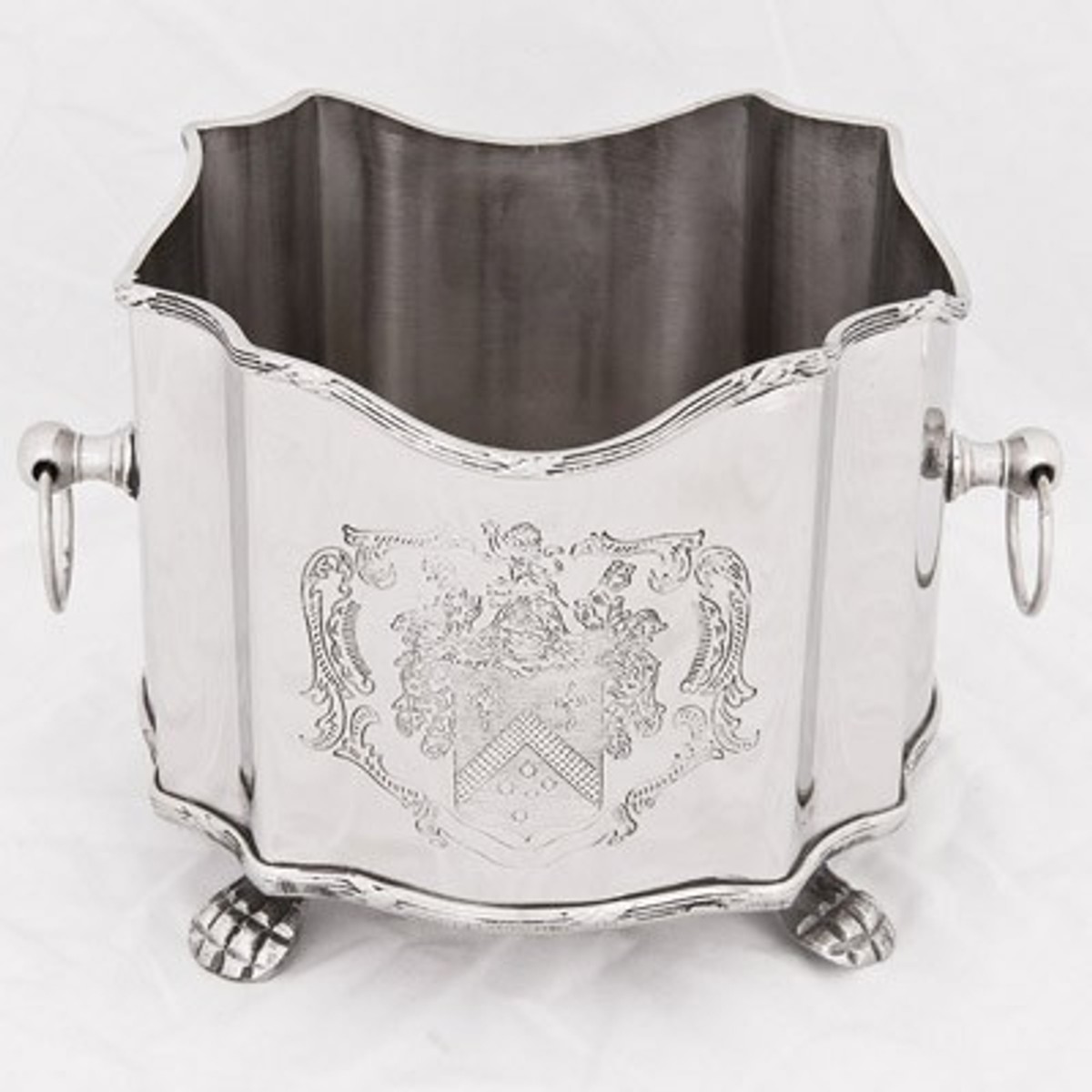 Casa Padrino Luxus Barock Blumenvase Messing vernickelt - Pflanzentopf - Hotel Dekoration - BlumengefÃ¤Ã Blumentopf von Casa Padrino