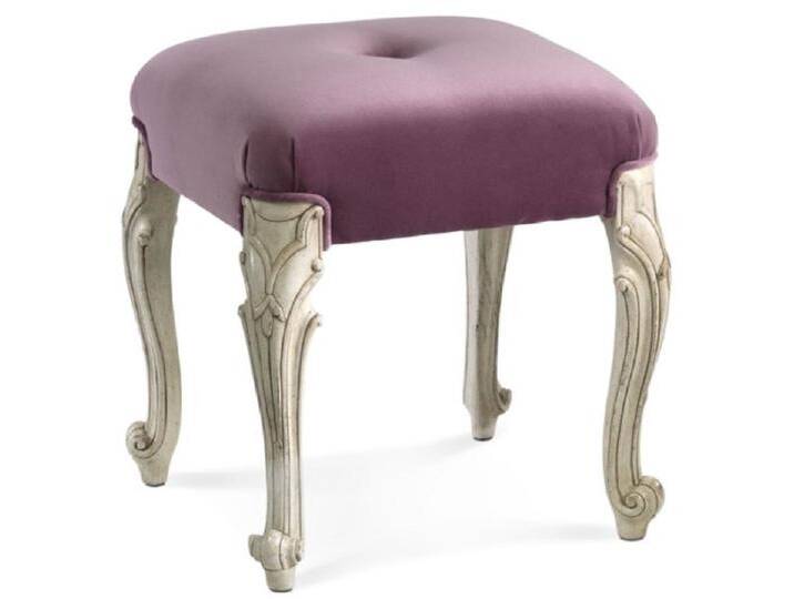 Casa Padrino Luxus Barock Hocker Lila / Antik Cremeweiß - Handgefertigter Barockstil Sitzhocker - Barock Fußhocker - Barock Möbel - Edel & Prunkvoll - Luxus Qualität - Made in Italy von Casa Padrino