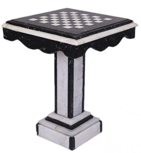 Casa Padrino Luxus Barock Spieltisch Schach/Dame Tisch Marmor Schwarz - Weiss - Möbel Antik Stil Art Deco Jugendstil von Casa Padrino