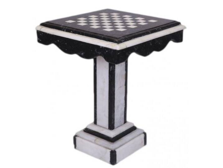 Casa Padrino Luxus Barock Spieltisch Schach / Dame Tisch Marmor Schwarz - Weiss - Möbel Antik Stil Art Deco Jugendstil von Casa Padrino