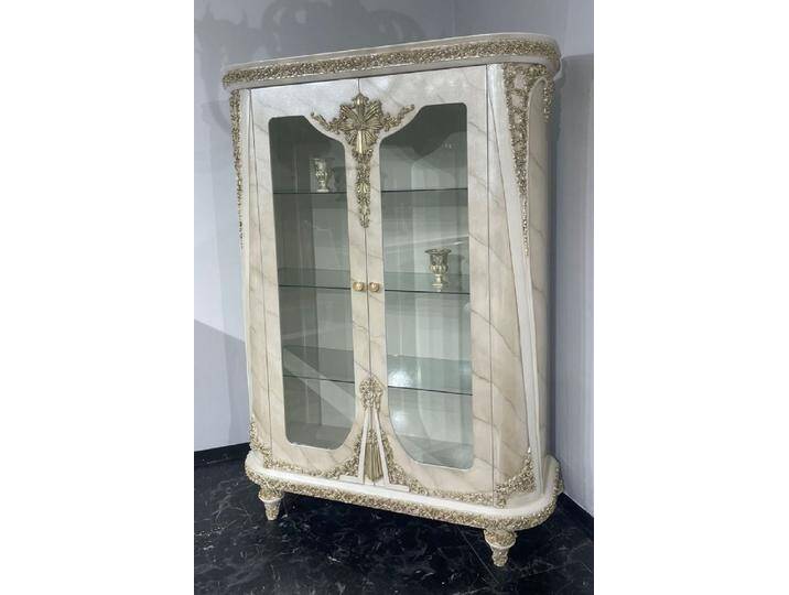 Casa Padrino Luxus Barock Vitrine Beige / Grau / Gold - Prunkvoller Massivholz Vitrinenschrank mit 2 Glastüren - Luxus Möbel im Barockstil - Barock Möbel - Edel & Prunkvoll Casa Padrino Luxus Barock Vitrine Beige / Grau / Gold - Prunkvoller Massivholz Vitrinenschrank mit 2 Glastüren - Luxus Möbel im Barockstil - Barock Möbel - Edel & Prunkvoll von Casa Padrino