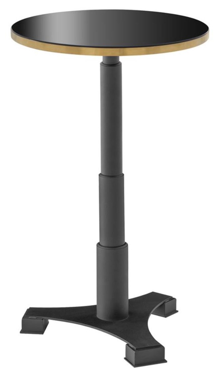 Casa Padrino Luxus Bartisch Schwarz / Messingfarben à 60 x H. 110 cm - Luxus Kollektion Casa Padrino Luxus Bartisch Schwarz / Messingfarben à 60 x H. 110 cm - Luxus Kollektion von Casa Padrino