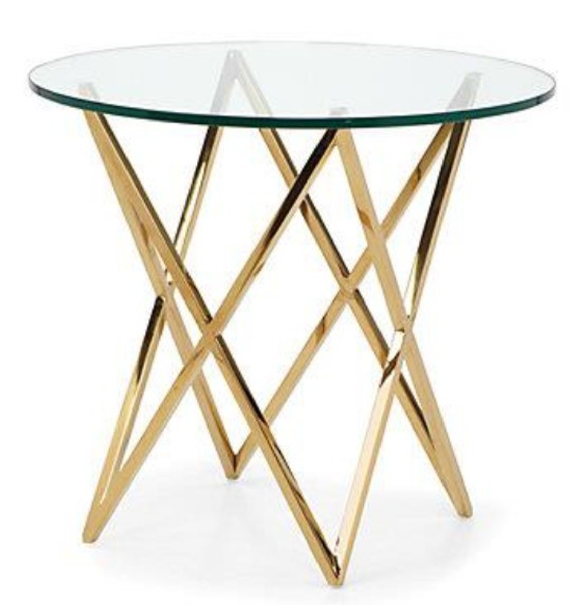 Casa Padrino Luxus Beistelltisch Messing Gold Finish / Glas 53 x  H 66 cm - Hotel Collection von Casa Padrino