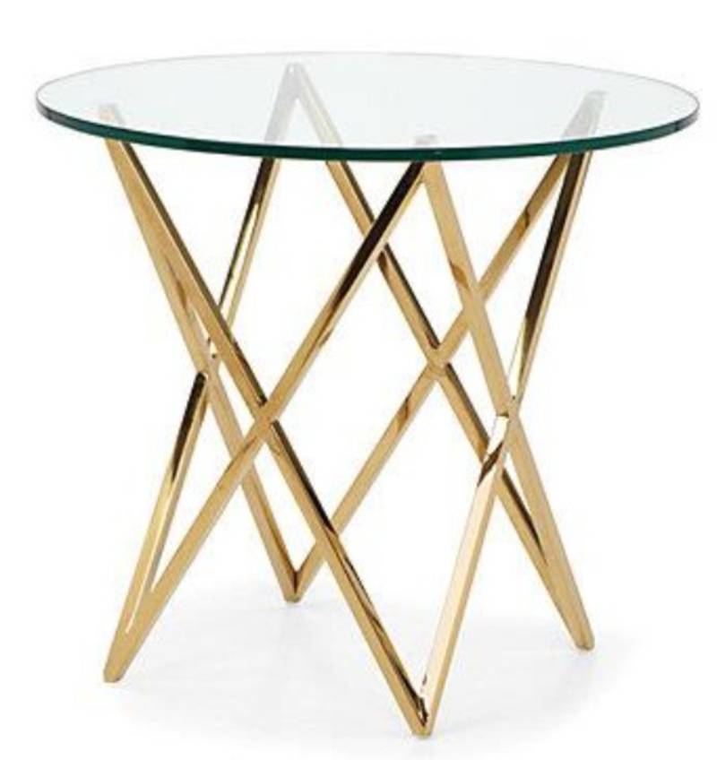Casa Padrino Luxus Beistelltisch Messing Gold Finish / Glas 53 x  H 66 cm - Hotel Collection von Casa Padrino