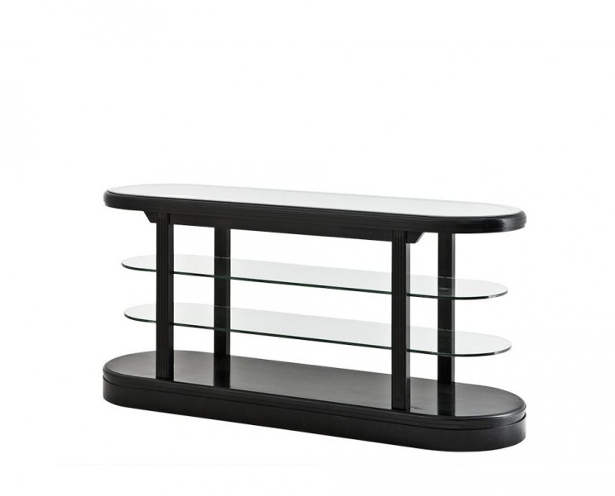 Casa Padrino Luxus Birkenholz Konsole Schwarz 180 x 57 x H. 87,5 cm - Luxus QualitÃ¤t von Casa Padrino