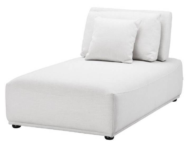 Casa Padrino Luxus Chaiselongue Weiß / Schwarz 93 x 158 x H. 83 cm - Liegesessel mit Rückenlehne und 2 Kissen - Wohnzimmer Möbel von Casa Padrino