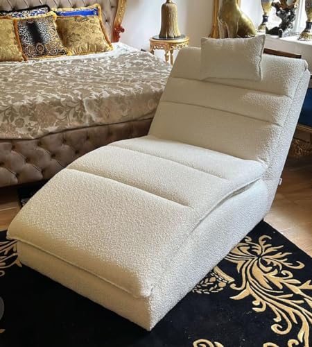 Casa Padrino Luxus Chaiselongue mit Kopfkissen Weiß 170 cm von Casa Padrino