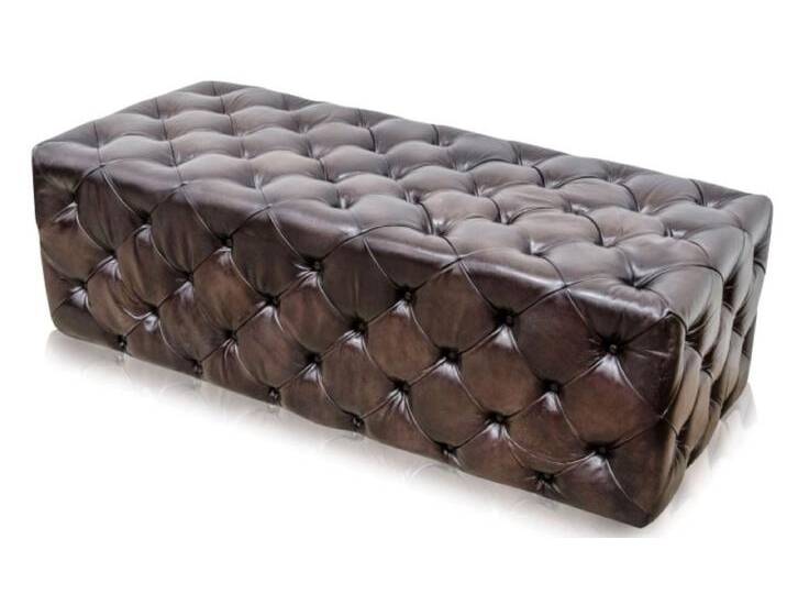 Casa Padrino Luxus Chesterfield Echtleder Fußhocker Rotguss 144 x 64 x H. 46 cm - Luxus Möbel Casa Padrino Luxus Chesterfield Echtleder Fußhocker Rotguss 144 x 64 x H. 46 cm - Luxus Möbel von Casa Padrino