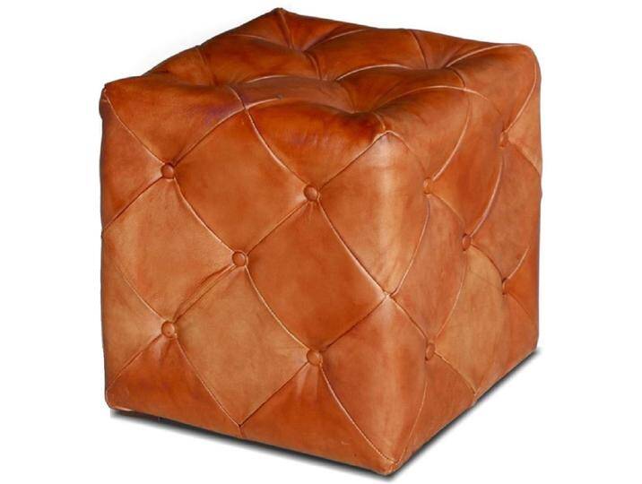 Casa Padrino Luxus Chesterfield Leder Hocker 40 x 40 x H. 45 cm - Verschiedene Farben - Echtleder Fußhocker - Chesterfield Wohnzimmer Möbel,Lederfarbe von Casa Padrino