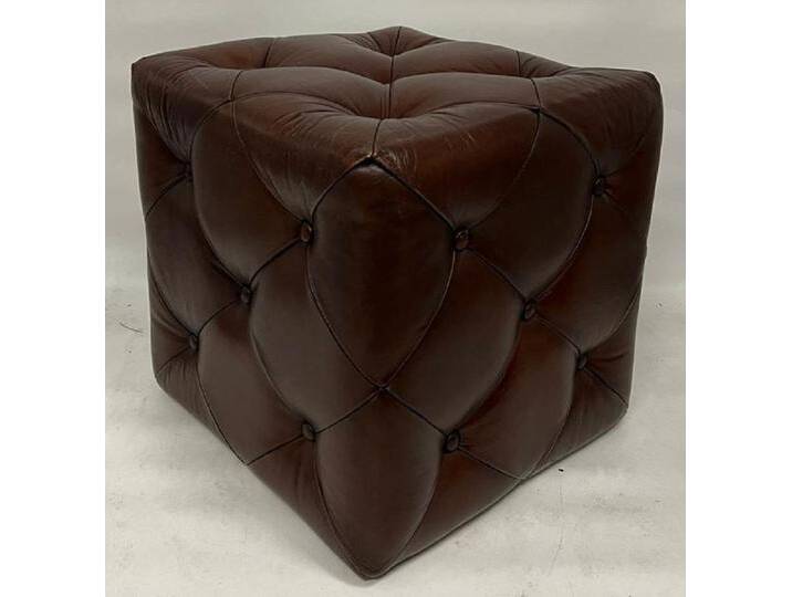 Casa Padrino Luxus Chesterfield Leder Hocker Dunkelbraun 40 x 40 x H. 40 cm - Echtleder Fußhocker - Echtleder Würfelhocker - Chesterfield Wohnzimmer - Echtleder Möbel - Luxus Möbel Casa Padrino Luxus Chesterfield Leder Hocker Dunkelbraun 40 x 40 x H. 40 cm - Echtleder Fußhocker - Echtleder Würfelhocker - Chesterfield Wohnzimmer - Echtleder Möbel - Luxus Möbel von Casa Padrino