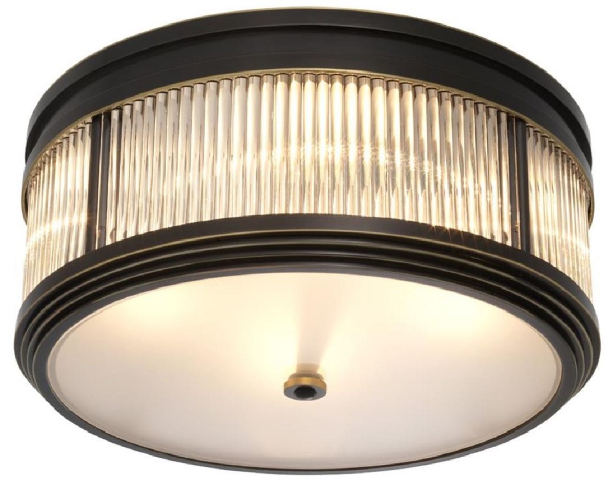 Casa Padrino Luxus Deckenleuchte Bronze / Weià à 40,5 x H. 18,5 cm - Luxus Qualität Casa Padrino Luxus Deckenleuchte Bronze / Weià à 40,5 x H. 18,5 cm - Luxus Qualität von Casa Padrino