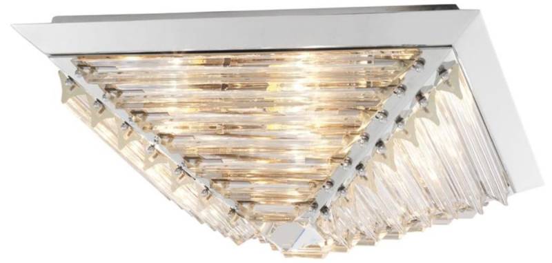 Casa Padrino Luxus Deckenleuchte mit Kristallglas Silber 49 x 49 x H. 21 cm - Luxus Qualität Casa Padrino Luxus Deckenleuchte mit Kristallglas Silber 49 x 49 x H. 21 cm - Luxus Qualität von Casa Padrino