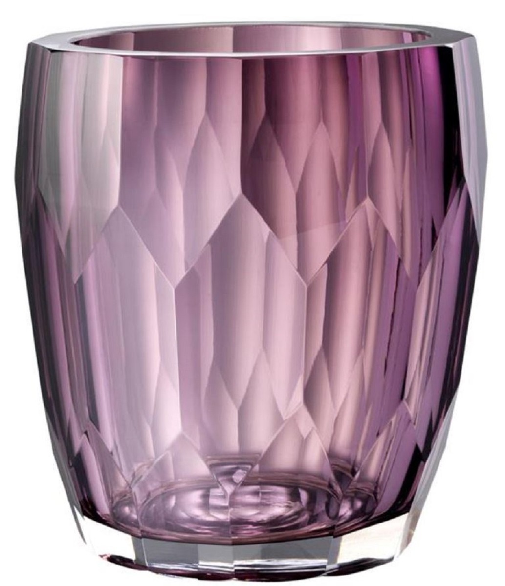 Casa Padrino Luxus Deko Glas Vase Lila Ã 12 x H. 14 cm - Luxus QualitÃ¤t von Casa Padrino