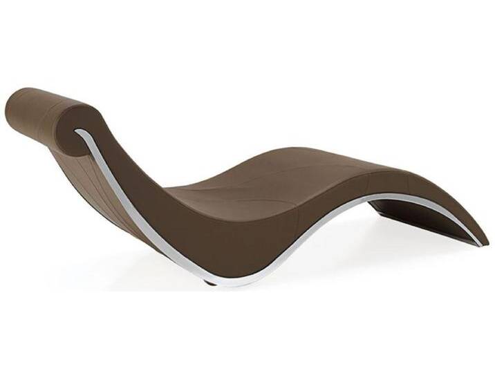 Casa Padrino Luxus Designer Liegesessel mit Rollen Braun / Silber 200 x 70 x H. 70 cm - Edle Kunstleder Chaiselongue - Relax Sessel - Relax Liege - Luxus Wohnzimmer Möbel Casa Padrino Luxus Designer Liegesessel mit Rollen Braun / Silber 200 x 70 x H. 70 cm - Edle Kunstleder Chaiselongue - Relax Sessel - Relax Liege - Luxus Wohnzimmer Möbel von Casa Padrino