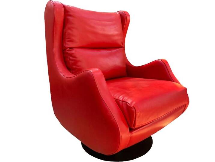 Casa Padrino Luxus Drehsessel Rot / Grau 72 x 82 x H. 96 cm - Relax Sessel - Leder Sessel - Luxus Möbel Casa Padrino Luxus Drehsessel Rot / Grau 72 x 82 x H. 96 cm - Relax Sessel - Leder Sessel - Luxus Möbel von Casa Padrino