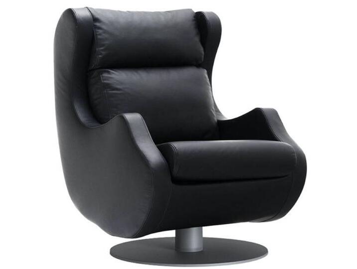 Casa Padrino Luxus Drehsessel Schwarz / Grau 72 x 82 x H. 96 cm - Relax Sessel - Leder Sessel - Luxus Möbel Casa Padrino Luxus Drehsessel Schwarz / Grau 72 x 82 x H. 96 cm - Relax Sessel - Leder Sessel - Luxus Möbel von Casa Padrino