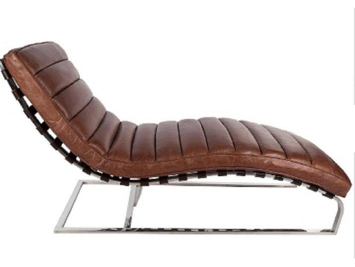 Casa Padrino Luxus Echtleder Vintage Oviedo Liege / Sessel Braun - Leder Sessel Art Deco Lounge Relax Sessel von Casa Padrino