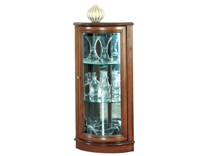 Casa Padrino Luxus Eckvitrine Braun 40 x 45 x H. 108 cm - Massivholz Eckschrank - Wohnzimmerschrank - Luxus Massivholz Wohnzimmer Möbel von Casa Padrino