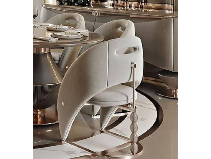 Casa Padrino Luxus Esszimmer Stuhl Grau / Kupfer 55 x 54,5 x H. 82 cm von Casa Padrino