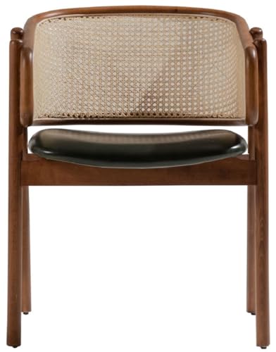 Casa Padrino Luxus Esszimmer Stuhl mit Armlehnen Braun/Naturfarben/Dunkelgrün H. 77 cm von Casa Padrino