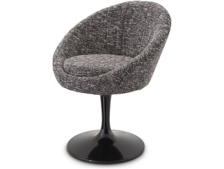 Casa Padrino Luxus Esszimmerstuhl Schwarz 67 x 57 x H. 78,5 cm - Drehstuhl im 60er Jahre Design - Luxus Esszimmer Möbel von Casa Padrino