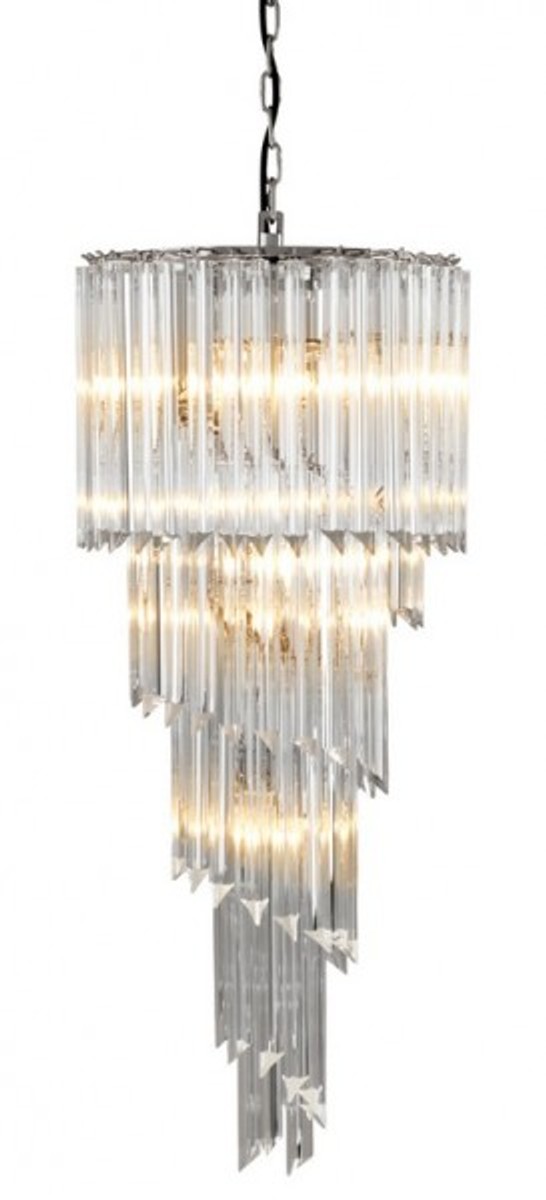 Casa Padrino Luxus HÃ¤ngeleuchte Eiszapfen Glas 95 x 40 cm - Art Deco Hotel / Restaurant Lampe - Eindrucksvolle Leuchte von Casa Padrino