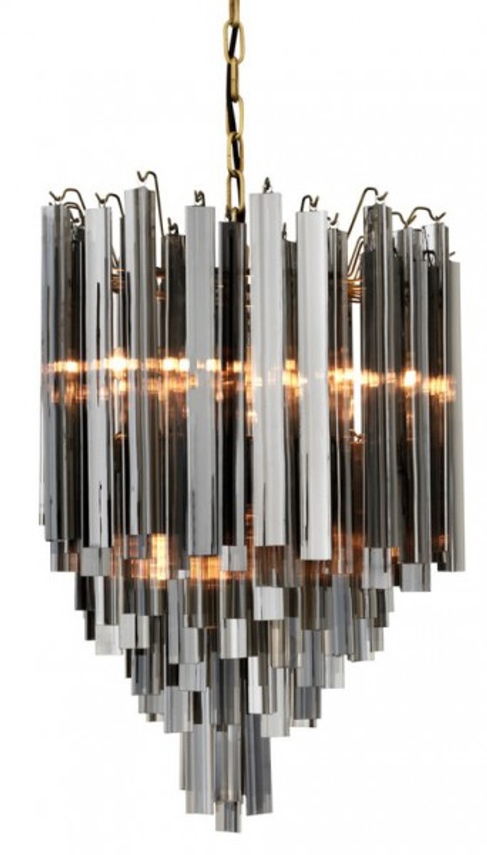 Casa Padrino Luxus Hängeleuchte Eiszapfen Smoke Glas - Art Deco Hotel / Restaurant Lampe - Eindrucksvolle Leuchte Casa Padrino Luxus Hängeleuchte Eiszapfen Smoke Glas - Art Deco Hotel / Restaurant Lampe - Eindrucksvolle Leuchte von Casa Padrino