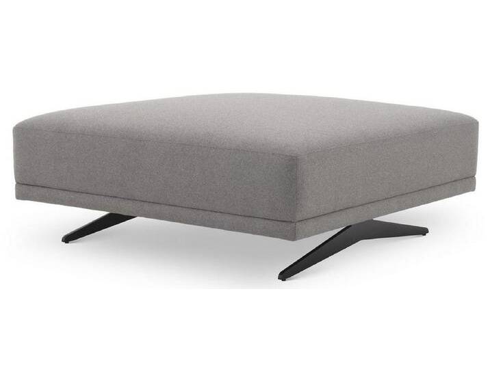 Casa Padrino Luxus Hocker Grau / Schwarz 108 x 108 x H. 41 cm - Sitzhocker - Fußhocker - Wohnzimmer Möbel - Luxus Kollektion von Casa Padrino