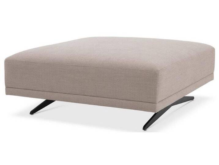 Casa Padrino Luxus Hocker Sandfarben / Bronze 108 x 108 x H. 41 cm - Sitzhocker - Fußhocker - Luxus Wohnzimmer Möbel von Casa Padrino