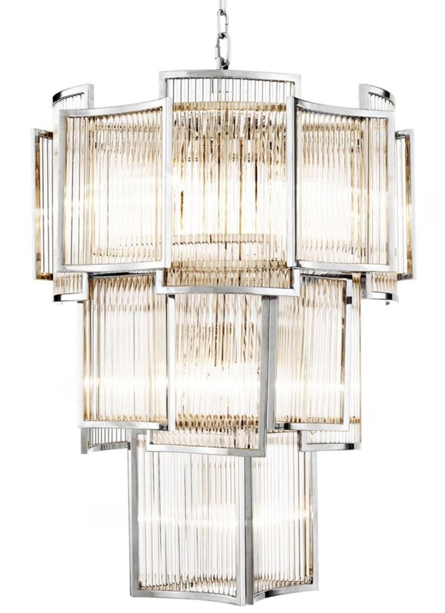 Casa Padrino Luxus Hotel Kronleuchter Silber Durchmesser 58 x H. 84 cm - Limited Edition Casa Padrino Luxus Hotel Kronleuchter Silber Durchmesser 58 x H. 84 cm - Limited Edition von Casa Padrino