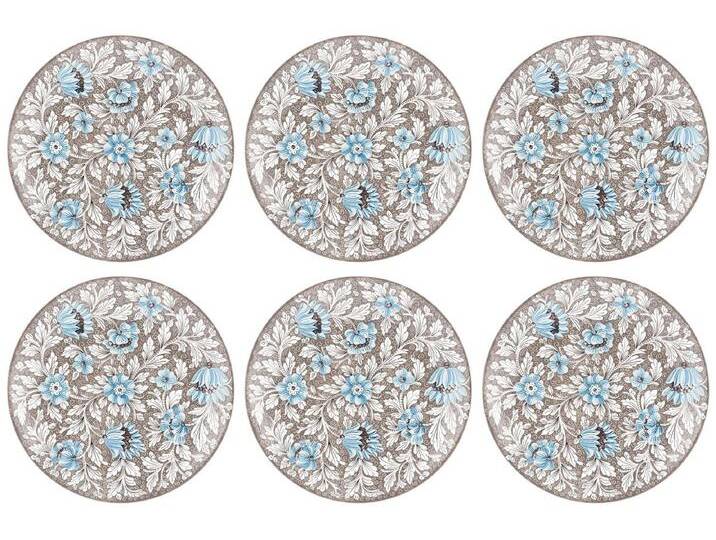 Casa Padrino Luxus Keramik Teller 6er Set Braun / Mehrfarbig Ø 40 cm - Handgefertigte & handbemalte Essteller mit Blumendesign - Hotel & Restaurant Accessoires - Luxus Qualität - Made in Italy von Casa Padrino
