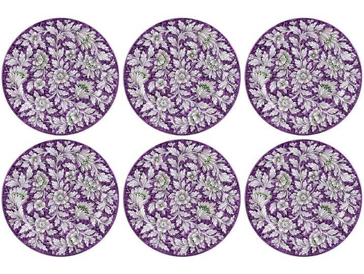 Casa Padrino Luxus Keramik Teller 6er Set Lila Ø 32 cm - Made in Italy von Casa Padrino
