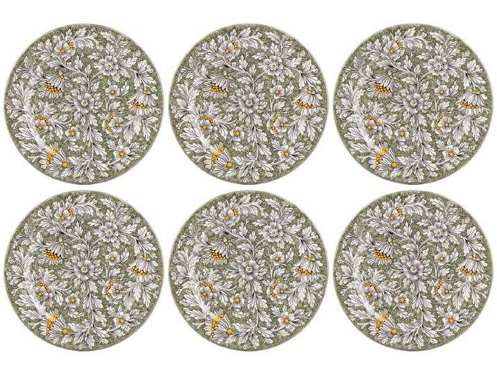 Casa Padrino Luxus Keramik Teller 6er Set Olivgrün Ø 32 cm - Made in Italy von Casa Padrino