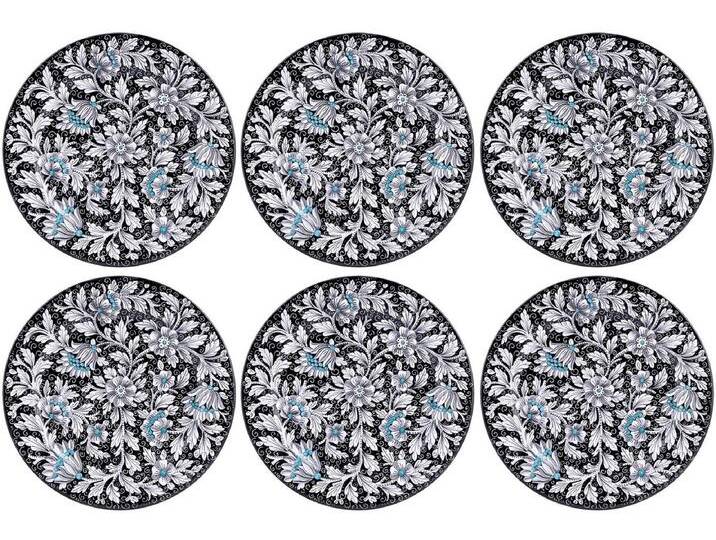 Casa Padrino Luxus Keramik Teller 6er Set Schwarz Ø 32 cm - Made in Italy von Casa Padrino