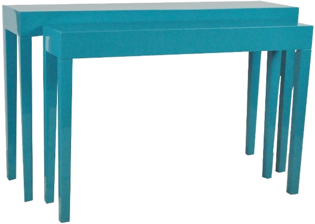 Casa Padrino Luxus Konsolen 2er Set TÃ¼rkis - Handgefertigte LackmÃ¶bel von Casa Padrino