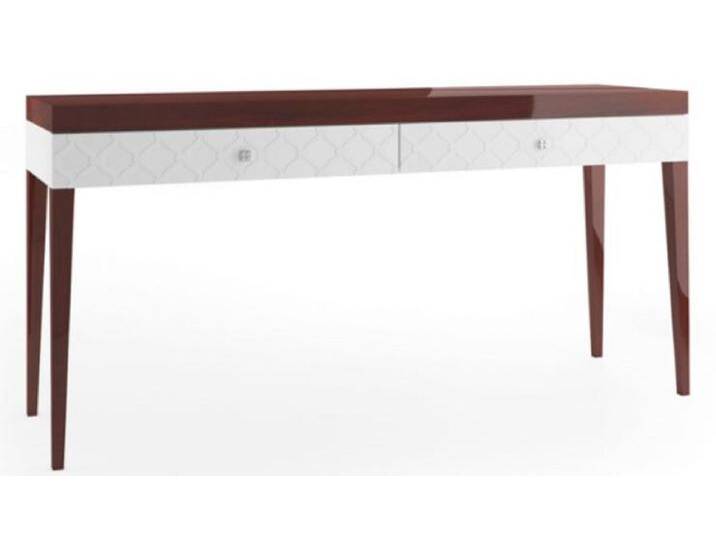 Casa Padrino Luxus Konsolentisch mit 2 Schubladen Hochglanz Braun / Weiß 171,4 x 45 x H. 83 cm - Luxus Möbel von Casa Padrino