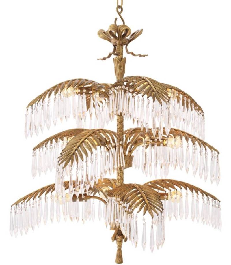 Casa Padrino Luxus Kristallglas Kronleuchter Vintage Messingfarben 80 x 80 x H. 88 cm - Luxus Qualität Casa Padrino Luxus Kristallglas Kronleuchter Vintage Messingfarben 80 x 80 x H. 88 cm - Luxus Qualität von Casa Padrino