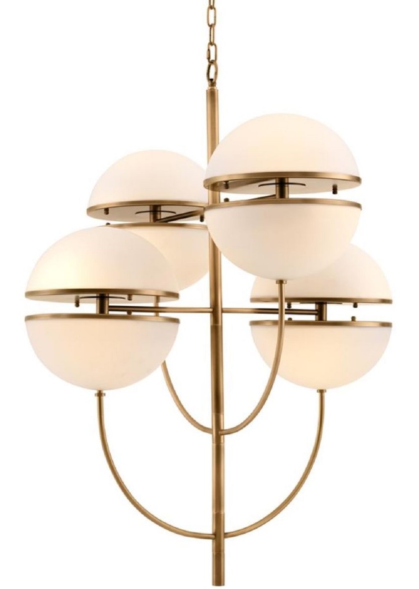 Casa Padrino Luxus Kronleuchter Antik Messing / Weià à 81 x H. 107 cm - Luxus Qualität Casa Padrino Luxus Kronleuchter Antik Messing / Weià à 81 x H. 107 cm - Luxus Qualität von Casa Padrino