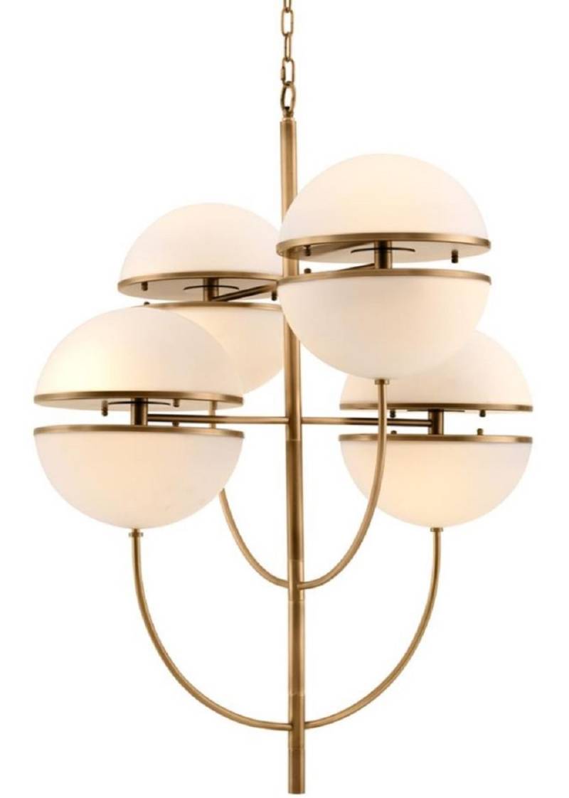 Casa Padrino Luxus Kronleuchter Antik Messing / Weià à 81 x H. 107 cm - Luxus Qualität Casa Padrino Luxus Kronleuchter Antik Messing / Weià à 81 x H. 107 cm - Luxus Qualität von Casa Padrino