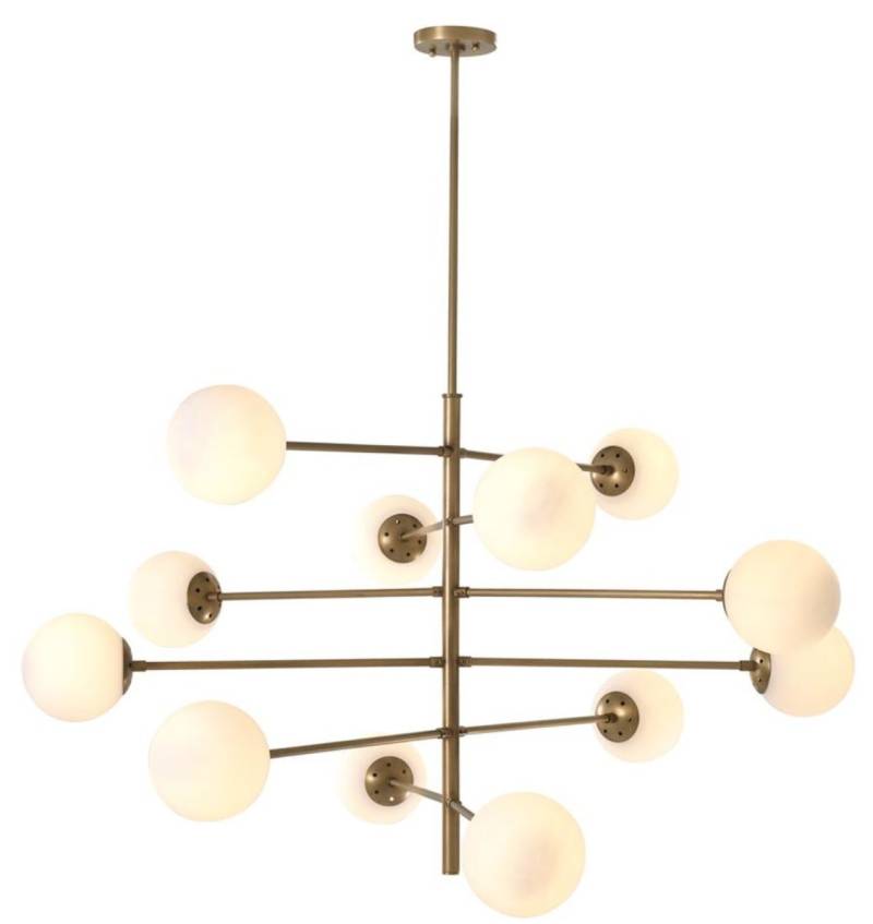 Casa Padrino Luxus Kronleuchter Antik Messingfarben / Weià à 122 x H. 69 cm - Luxus Qualität Casa Padrino Luxus Kronleuchter Antik Messingfarben / Weià à 122 x H. 69 cm - Luxus Qualität von Casa Padrino