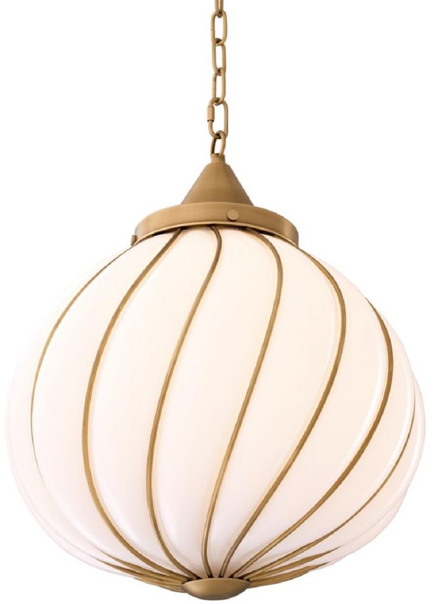 Casa Padrino Luxus Kronleuchter Antik Messingfarben / Weià à 43 x H. 50 cm - Luxus Kollektion Casa Padrino Luxus Kronleuchter Antik Messingfarben / Weià à 43 x H. 50 cm - Luxus Kollektion von Casa Padrino