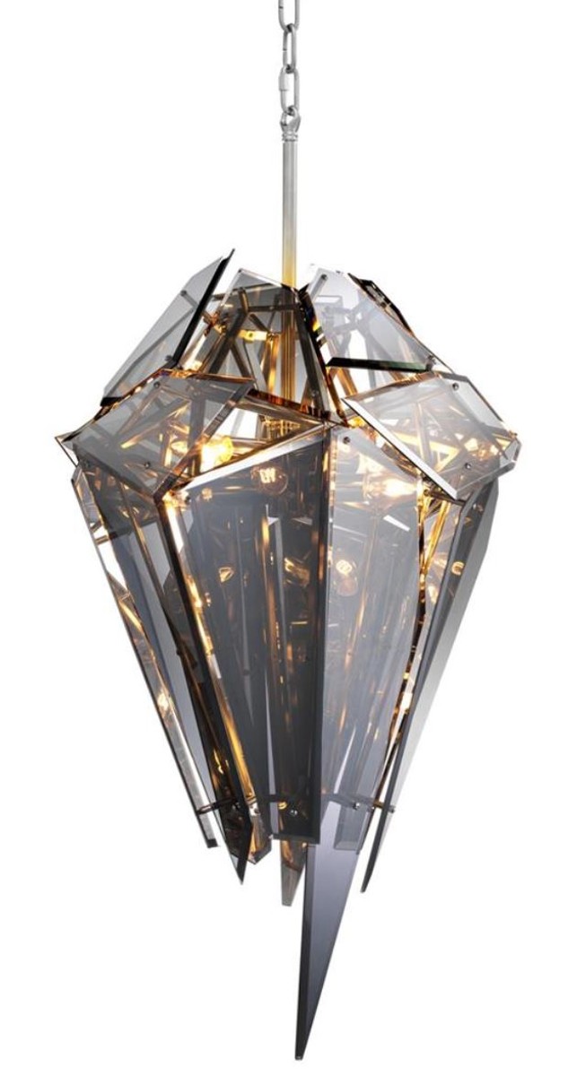 Casa Padrino Luxus Kronleuchter Silber / Schwarz à 47 x H. 97 cm - Designermöbel Casa Padrino Luxus Kronleuchter Silber / Schwarz à 47 x H. 97 cm - Designermöbel von Casa Padrino