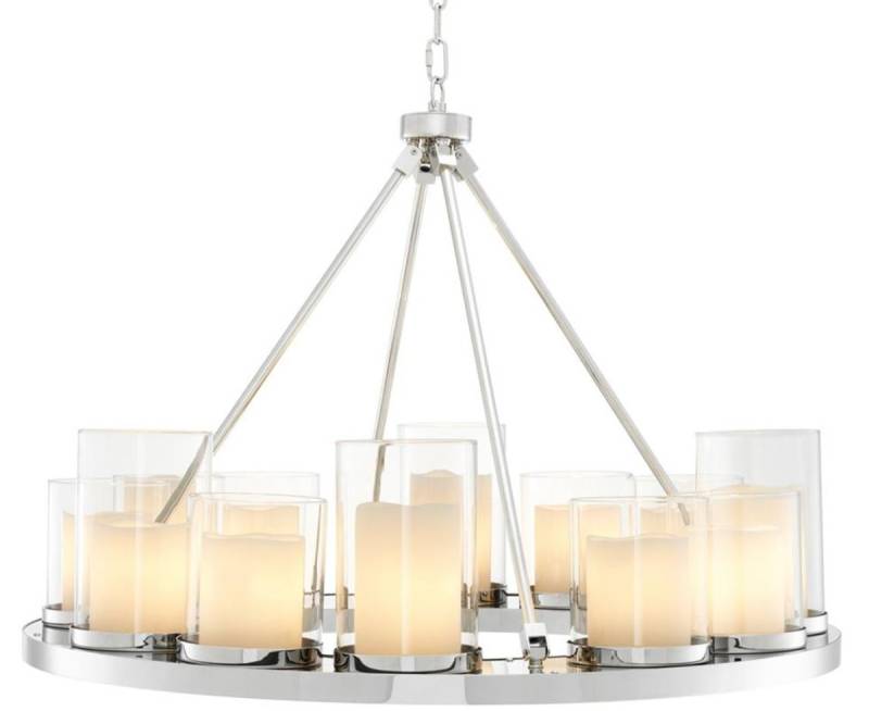 Casa Padrino Luxus Kronleuchter in silber 90 x H. 65 cm - Hotel Restaurant Kollektion Casa Padrino Luxus Kronleuchter in silber 90 x H. 65 cm - Hotel Restaurant Kollektion von Casa Padrino