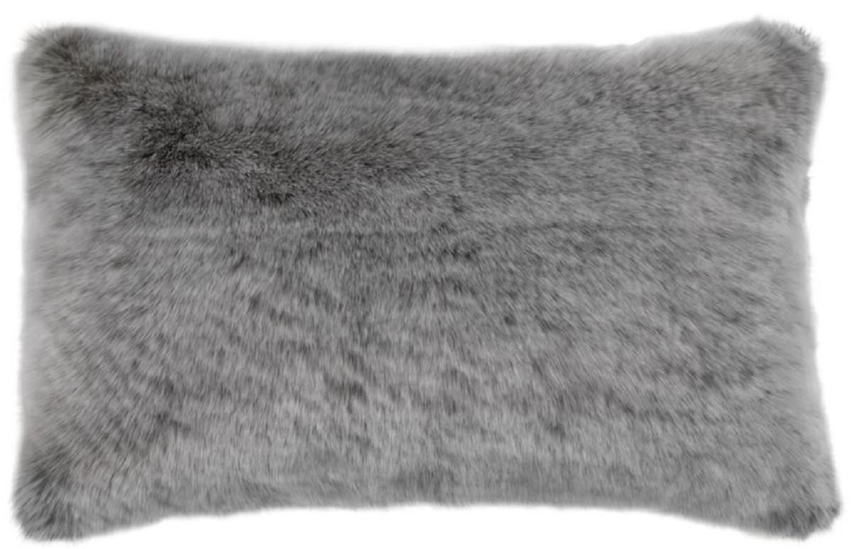 Casa Padrino Luxus Kunstfell Kissen Dunkelgrau 60 x 40 cm - Wohnzimmer Deko Accessoires von Casa Padrino