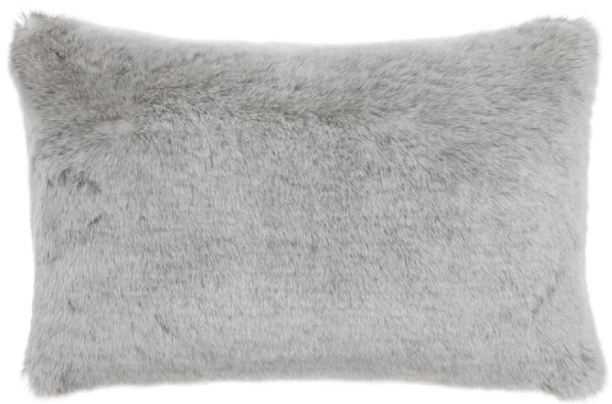 Casa Padrino Luxus Kunstfell Kissen Hellgrau 60 x 40 cm - Wohnzimmer Deko Accessoires von Casa Padrino